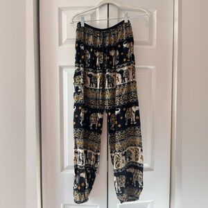 Elephant Print Boho Pants